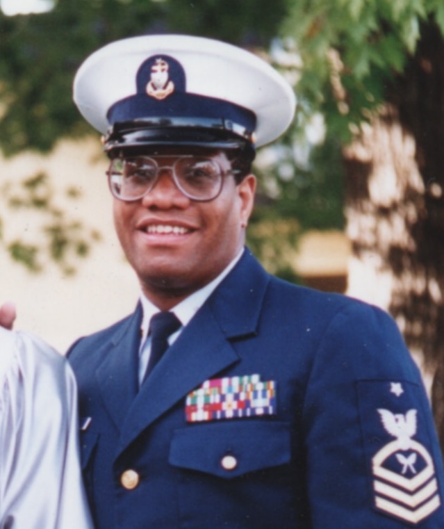 Senior Chief Petty Officer Vincent W. Patton in 1992, the year that he interviewed 100-year-old Commissary Steward Alphonzo F. Barbour. (Courtesy of Vince Patton)