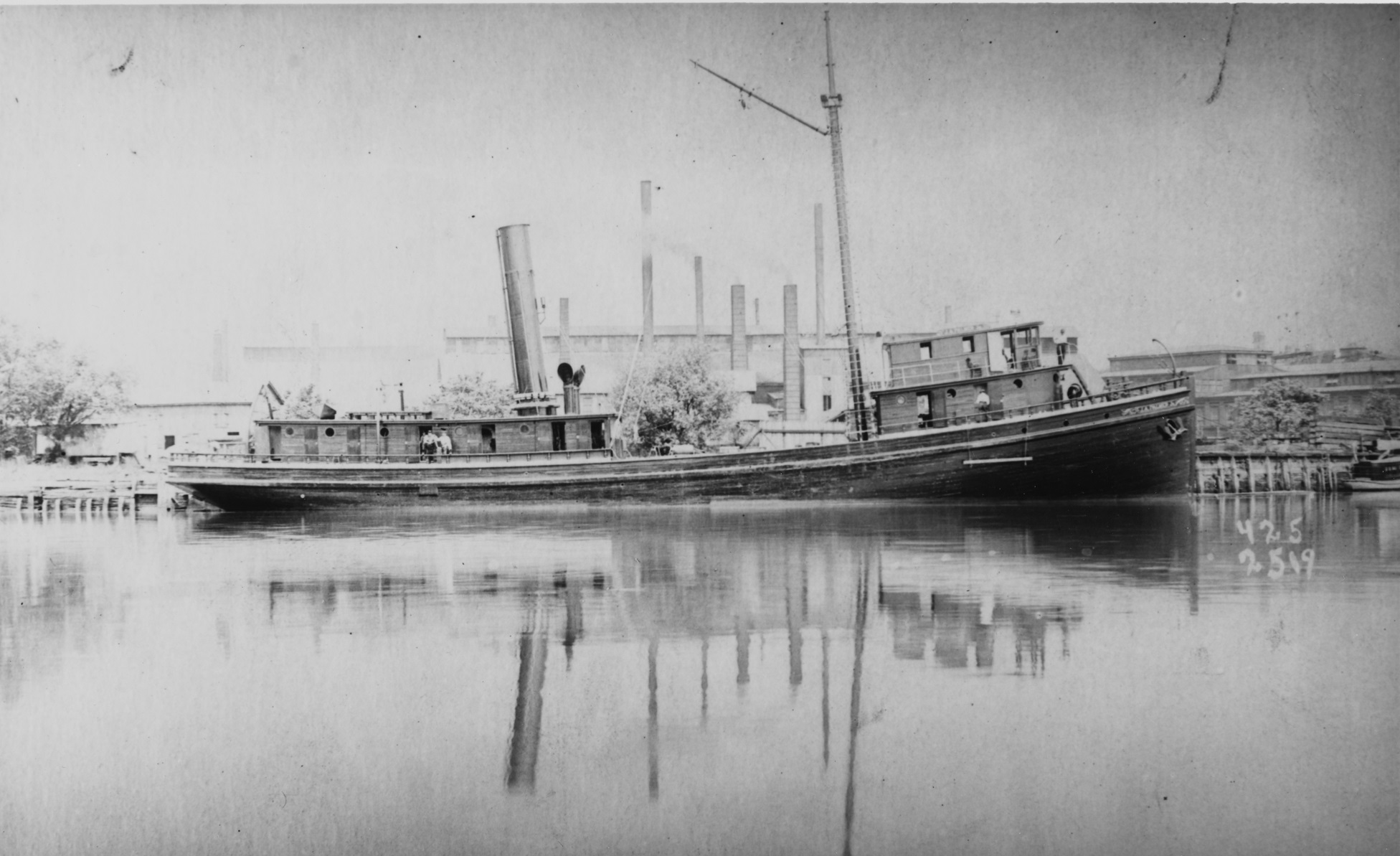 2.	Rare photograph of the Menhaden fishing vessel J.A. Palmer, later converted in World War I to a U.S. Navy minesweeper, which later became the Coast Guard cable layer Pequot. (Naval History and Heritage Command)