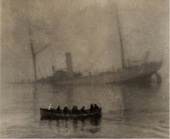 The Revenue Cutter McCulloch was one of five ships lost during World War I. In 1917, it sank after a collision in the fog off the coast of California. (San Francisco Maritime National Historical Park)