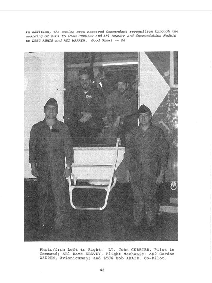 Black and white image of the aircrew of CG-1484 after the daring rescue of the Terry T. (Flight Lines Magazine, July 1981) Black and white image of the aircrew of CG-1484 after the daring rescue of the Terry T. (Flight Lines Magazine, July 1981)